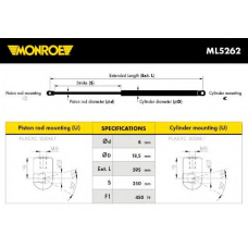 ML5262 MONROE Газовая пружина, капот