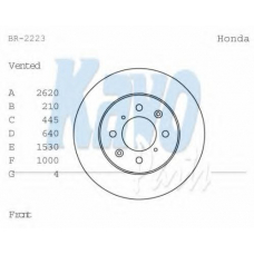 BR-2223 KAVO PARTS Тормозной диск