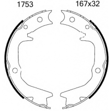 01753 BSF Комплект тормозных колодок, стояночная тормозная с