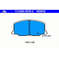 13.0460-5939.2 ATE Комплект тормозных колодок, дисковый тормоз