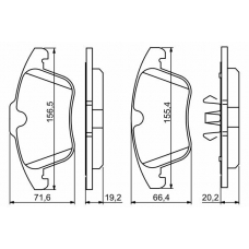 0 986 494 254 BOSCH Комплект тормозных колодок, дисковый тормоз