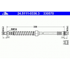 24.5111-0336.3 ATE Тормозной шланг