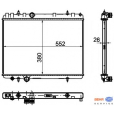 8MK 376 755-331 HELLA Радиатор, охлаждение двигателя