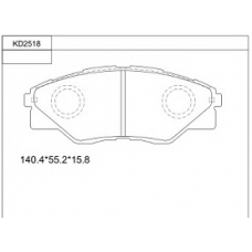 KD2518 ASIMCO Комплект тормозных колодок, дисковый тормоз