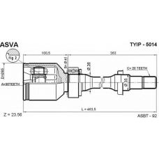 TYIP-5014 ASVA Шарнирный комплект, приводной вал