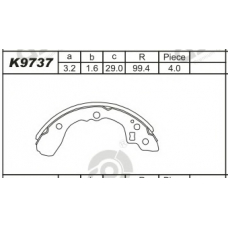 K9737 ASIMCO Комплект тормозных колодок