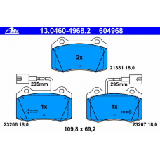 13.0460-4968.2 ATE Комплект тормозных колодок, дисковый тормоз