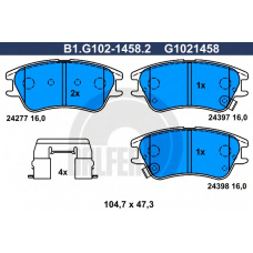 B1.G102-1458.2 GALFER Комплект тормозных колодок, дисковый тормоз