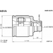 HNIR-507R ASVA Шарнирный комплект, приводной вал
