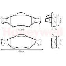 571996B BENDIX Комплект тормозных колодок, дисковый тормоз