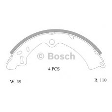 0 986 AB0 851 BOSCH Комплект тормозных колодок