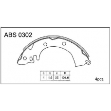 ABS0302 Allied Nippon Колодки барабанные