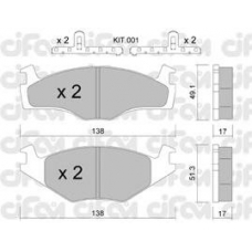 822-045-2K CIFAM Комплект тормозных колодок, дисковый тормоз