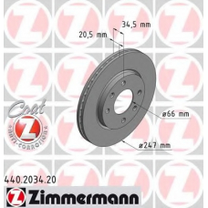 440.2034.20 ZIMMERMANN Тормозной диск