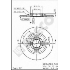 BS 7344 BRECO Тормозной диск