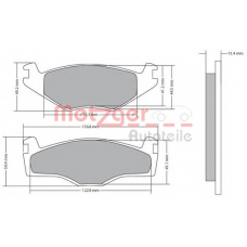 1170136 METZGER Комплект тормозных колодок, дисковый тормоз