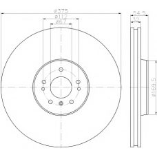 8DD 355 115-421 HELLA PAGID Тормозной диск