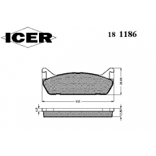181186 ICER Комплект тормозных колодок, дисковый тормоз