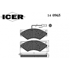 140965 ICER Комплект тормозных колодок, дисковый тормоз