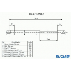 BGS10590 BUGIAD Газовая пружина, крышка багажник