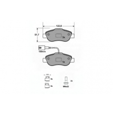 PF1597 PROCODIS FRANCE Комплект тормозных колодок, дисковый тормоз