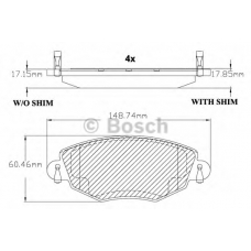 F 03B 150 315 BOSCH Комплект тормозных колодок, дисковый тормоз
