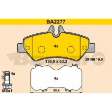 BA2277 BARUM Комплект тормозных колодок, дисковый тормоз