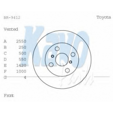 BR-9412 KAVO PARTS Тормозной диск