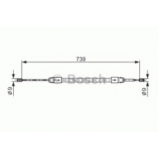 1 987 477 691 BOSCH Трос, стояночная тормозная система