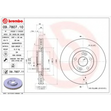 09.7807.11 BREMBO Тормозной диск