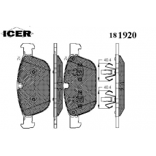181920 ICER Комплект тормозных колодок, дисковый тормоз