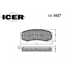141027 ICER Комплект тормозных колодок, дисковый тормоз