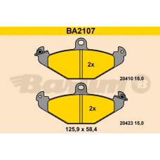 BA2107 BARUM Комплект тормозных колодок, дисковый тормоз