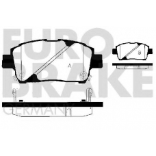 5502224552 EUROBRAKE Комплект тормозных колодок, дисковый тормоз