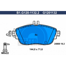 B1.G120-1132.2 GALFER Комплект тормозных колодок, дисковый тормоз