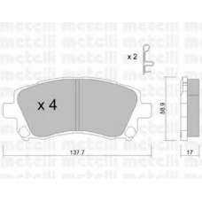 22-0296-0 METELLI Комплект тормозных колодок, дисковый тормоз