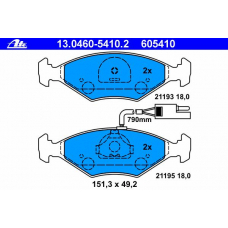 13.0460-5410.2 ATE Комплект тормозных колодок, дисковый тормоз