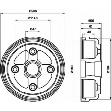 8DT 355 300-541 HELLA Тормозной барабан