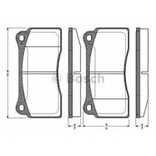 0 986 TB2 445 BOSCH Комплект тормозных колодок, дисковый тормоз