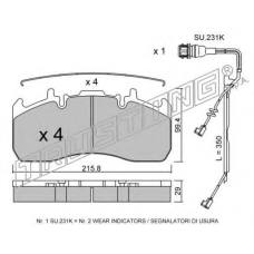 824.0W TRUSTING Комплект тормозных колодок, дисковый тормоз