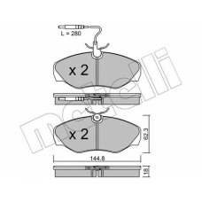 22-0338-1 METELLI Комплект тормозных колодок, дисковый тормоз