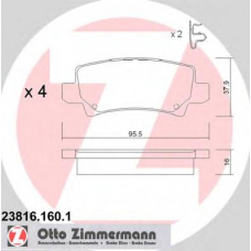 23816.160.1 ZIMMERMANN Комплект тормозных колодок, дисковый тормоз