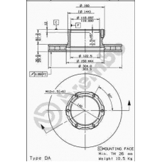 09.6998.10 BREMBO Тормозной диск