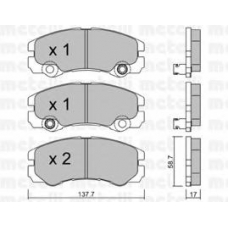 22-0357-1 METELLI Комплект тормозных колодок, дисковый тормоз