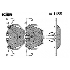 181685 ICER Комплект тормозных колодок, дисковый тормоз