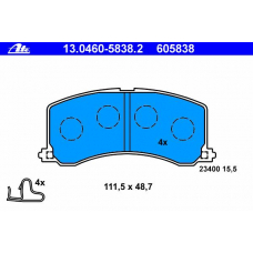 13.0460-5838.2 ATE Комплект тормозных колодок, дисковый тормоз
