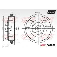 862052.0000 MAXTECH Тормозной барабан