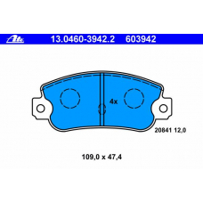 13.0460-3942.2 ATE Комплект тормозных колодок, дисковый тормоз