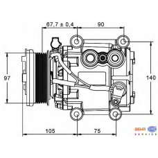 8FK 351 113-221 HELLA Компрессор, кондиционер