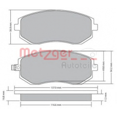 1170275 METZGER Комплект тормозных колодок, дисковый тормоз